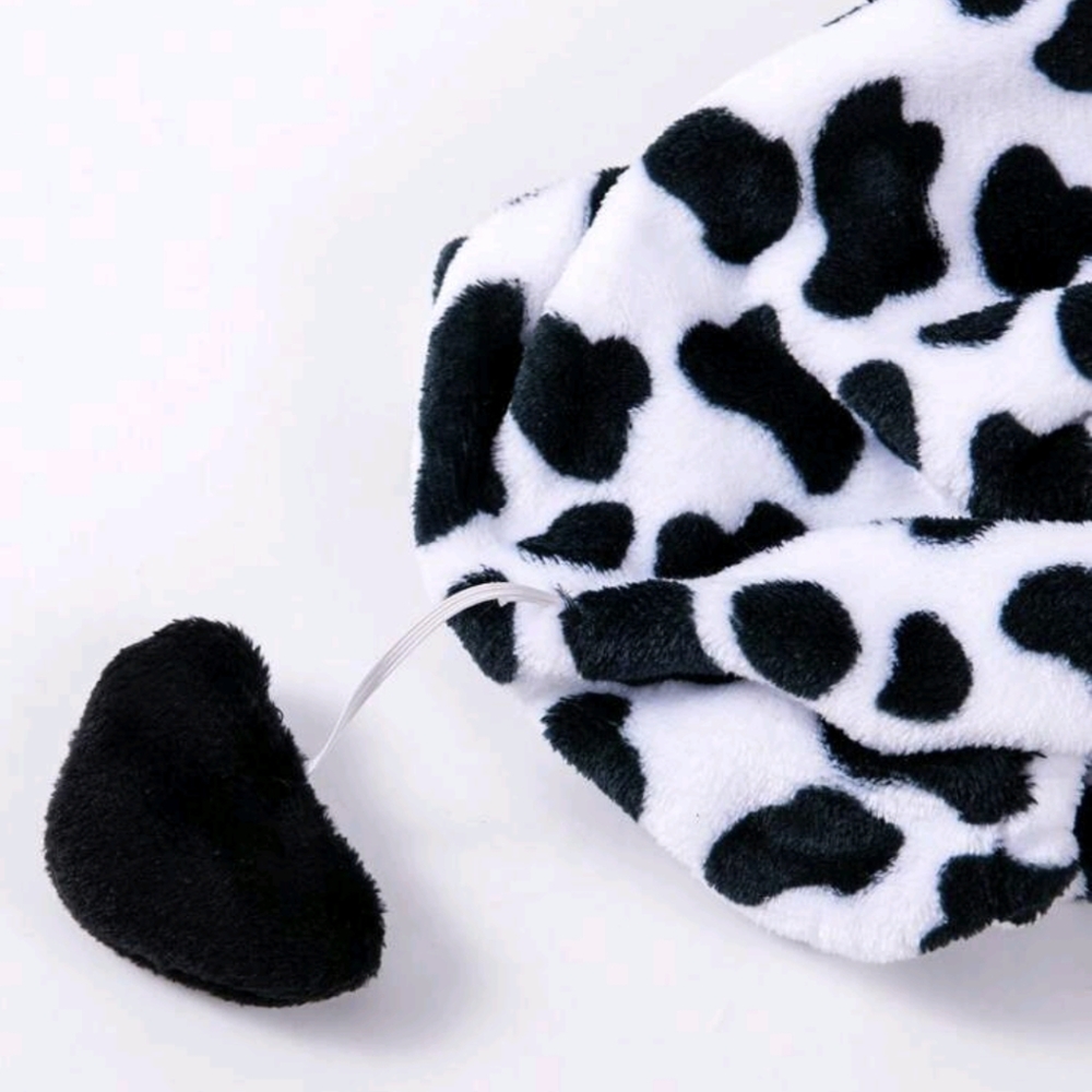 Dog puppy pet cat Halloween Cow Costume moo black white hoodie XXL - Picture 3 of 5